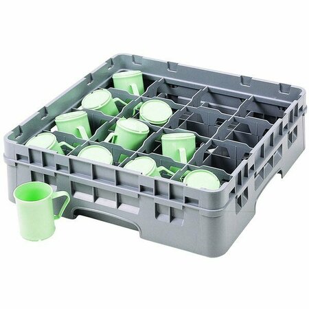 CAMBRO 16C258151 Camrack 2 5/8'' Soft Gray 16 Compartment Full Size Cup Rack 21416C258GY